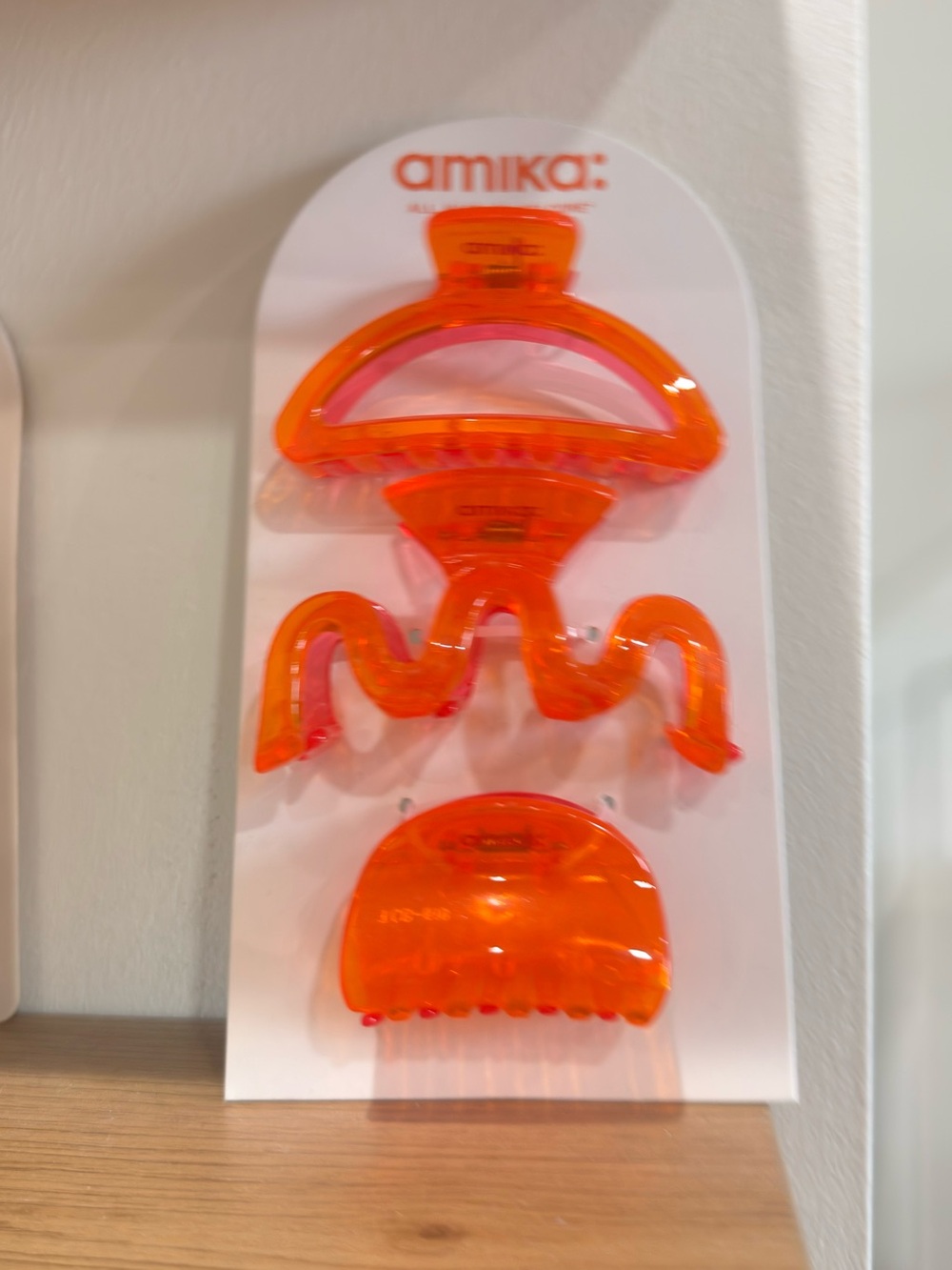amika Bright Orange Kids Hair Claw Trio